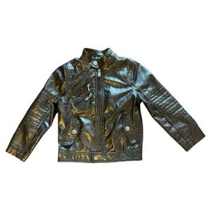 Boys Black Faux Leather Jacket